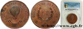 GOUVERNEMENT DE LA DÉFENSE NATIONALE
Type : Essai au module de 10 centimes au ballon 
Date : 1870 
Mint name / Town : Paris 
Quantity minted : --- 
Me...