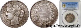 III REPUBLIC
Type : 2 francs Cérès, avec légende 
Date : 1871 
Mint name / Town : Paris 
Quantity minted : inclus 
Metal : silver 
Millesimal fineness...