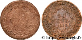 III REPUBLIC
Type : Empreinte de 50 centimes Cérès, Troisième République 
Date : 1873 
Mint name / Town : Paris 
Quantity minted : --- 
Metal : copper...