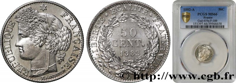 III REPUBLIC
Type : 50 centimes Cérès, IIIe République 
Date : 1882 
Mint name /...