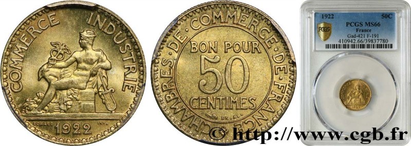 III REPUBLIC
Type : 50 centimes Chambres de Commerce 
Date : 1922 
Mint name / T...