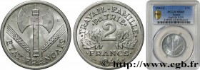 FRENCH STATE
Type : 2 francs Francisque 
Date : 1944 
Mint name / Town : Castelsarrasin 
Quantity minted : 19.470.267 
Metal : aluminium 
Diameter : 2...