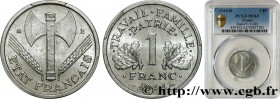 FRENCH STATE
Type : 1 franc Francisque, légère 
Date : 1944 
Mint name / Town : Beaumont-Le-Roger 
Quantity minted : 13.622.075 
Metal : aluminium 
Di...