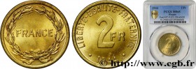 PROVISIONAL GOVERNEMENT OF THE FRENCH REPUBLIC
Type : 2 francs France 
Date : 1944 
Quantity minted : 50000000 
Metal : bronze-aluminium 
Diameter : 2...