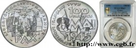 V REPUBLIC
Type : 100 francs 8 Mai 1945 
Date : 1995 
Quantity minted : 1990411 
Metal : silver 
Millesimal fineness : 900  ‰
Diameter : 31  mm
Orient...