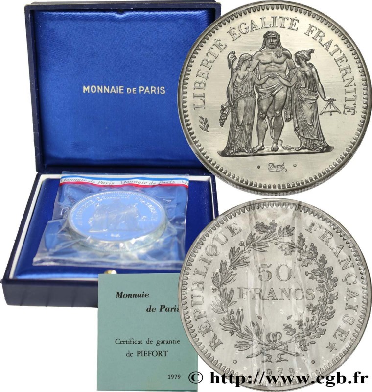 PIEFORTS
Type : Piéfort Argent de 50 francs Hercule  
Date : 1979 
Mint name / T...