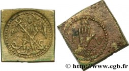 ENGLAND - COIN WEIGHT
Type : Poids monétaire pour l’angelot 
Date : (après 1470) 
Date : n.d. 
Mint name / Town : Anvers 
Metal : brass 
Diameter : 17...