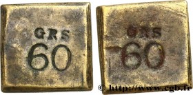 ENGLAND - COIN WEIGHT
Type : Poids d’apothicaire de 60 grains 
Date : (XVe-XVIe siècles) 
Date : n.d. 
Metal : brass 
Diameter : 16  mm
Orientation di...