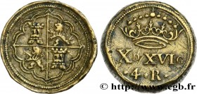 SPAIN (KINGDOM OF) - MONETARY WEIGHT
Type : Poids monétaire pour la 4 Reales 
Date : (XVIIe-XVIIIe siècles) 
Date : n.d. 
Metal : brass 
Diameter : 23...