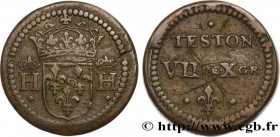 HENRI III - COIN WEIGHT
Type : Poids monétaire pour le teston 
Date : n.d. 
Mint name / Town : Paris 
Metal : brass 
Diameter : 21,5  mm
Orientation d...