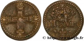 HENRI III TO LOUIS XIV - COIN WEIGHT
Type : Poids monétaire pour le huitième d’écu 
Date : n.d. 
Metal : brass 
Diameter : 16  mm
Orientation dies : 1...