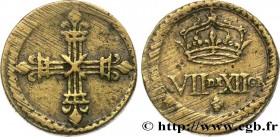 HENRI III TO LOUIS XIV - COIN WEIGHT
Type : Poids monétaire pour le quart d’écu 
Date : n.d. 
Metal : brass 
Diameter : 20  mm
Orientation dies : 12  ...