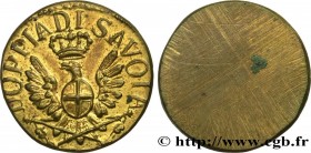 ITALY - DUCHY OF SAVOY - MONETARY WEIGHT
Type : Poids monétaire pour la demi-doppia 
Date : (après 1793) 
Date : n.d. 
Metal : brass 
Diameter : 20  m...