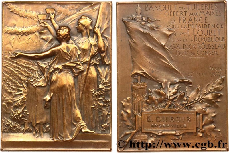 III REPUBLIC
Type : Plaque, Banquet des tuileries offert aux maires de France 
D...