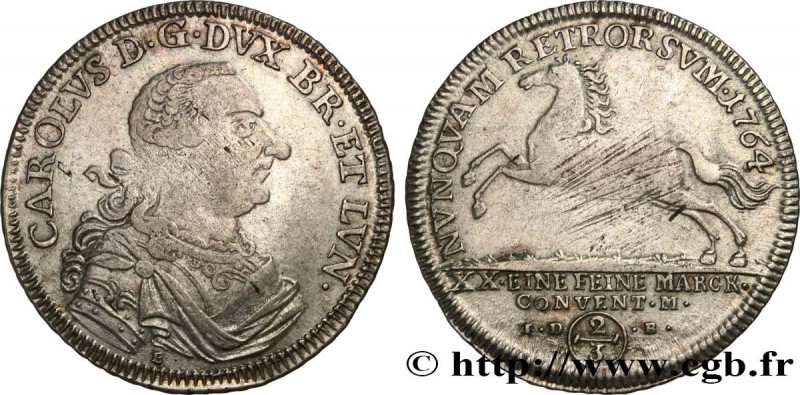 GERMANY - BRUNSWICK
Type : 2/3 de Thaler Charles Ier 
Date : 1764 
Mint name / T...