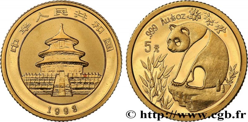 CHINA
Type : 5 Yuan Panda 
Date : 1993 
Quantity minted : 158364 
Metal : gold 
...