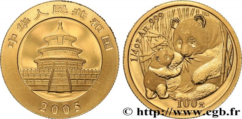 CHINA
Type : 100 Yuan Panda 
Date : 2005 
Quantity minted : 40000 
Metal : gold ...