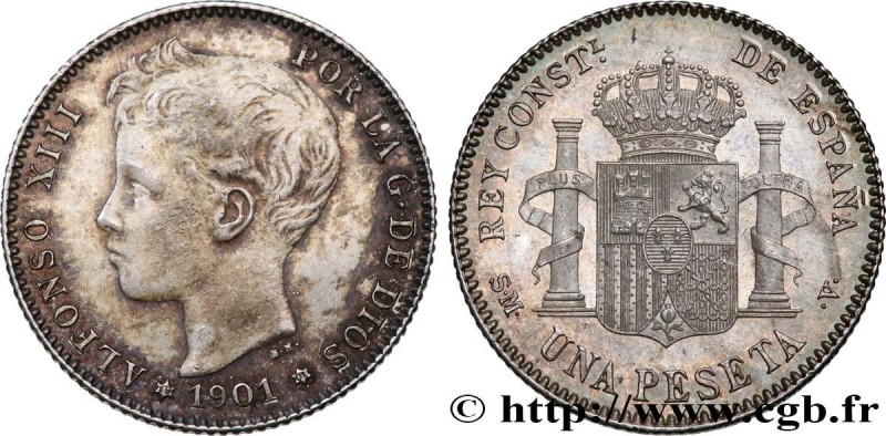 SPAIN
Type : 1 Peseta Alphonse XIII, 3e type de buste 
Date : 1901 
Mint name / ...