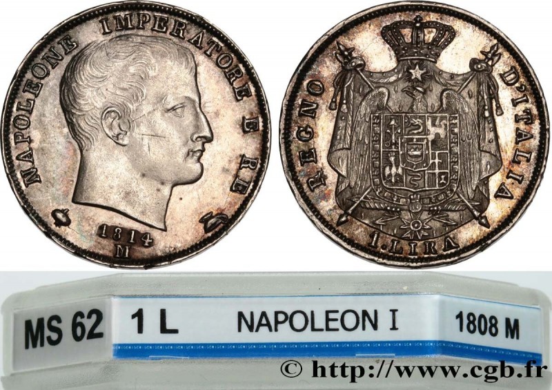 ITALY - KINGDOM OF ITALY - NAPOLEON I
Type : 1 Lire 
Date : 1814 
Mint name / To...