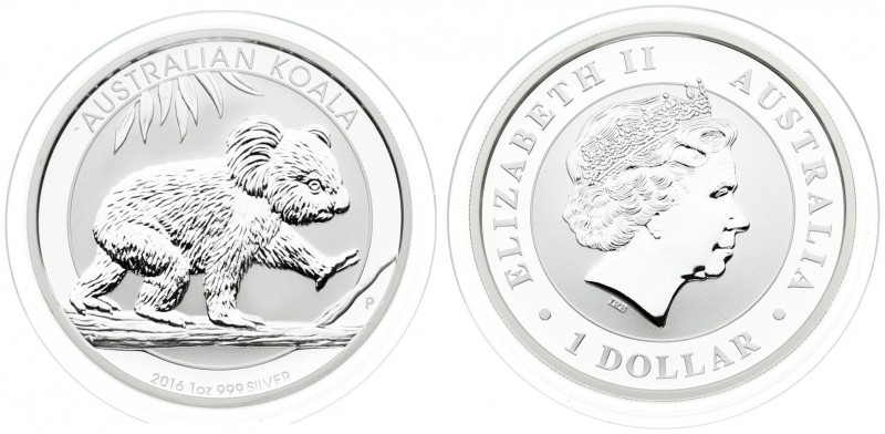 Australia 1 Dollar 2016 Koala. Averse: 4th portrait of Queen Elizabeth II facing...