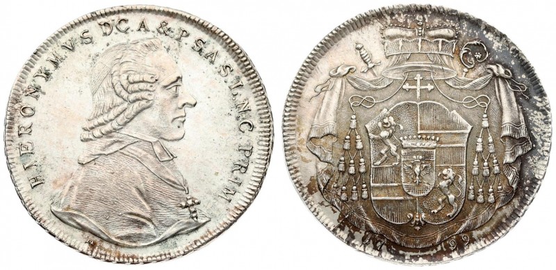 Austria SALZBURG 1 Thaler 1799 M Hieronymus(1772-1803). Averse: Bust right. Aver...