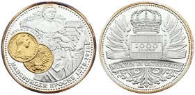 Austria Medal 1000 years of coins in Austria (2002) Habsburg Era 1278-1918 Levante Taler . Silver. Weight approx: 51.14 g. Diameter: 50 mm.