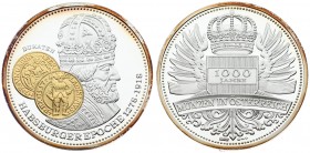 Austria Medal 1000 years of coins in Austria (2002) Habsburg Era 1278-1918 Dukaten . Silver. Weight approx: 50.28 g. Diameter: 50 mm.