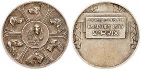 France Medal Expo 1935 2nd prize. Societe CANINE du Sud Est 1935 by MAZZONI. Silver. Weight approx: 33.77 g. Diameter: 46 mm.
