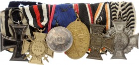 Germany Six-award block (1914): Iron cross class 2; Hindenburg cross; Medal for 9 years of service in the Prussian troops; Veteran Medal of the First ...