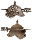 Germany Badge (1918). Helmet pierced with a bayonet. On the other side there is a clasp and a brand of the master (FROSE). Bronze silbered. Weight app...