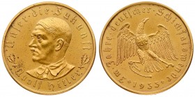 Germany Third Reich Medal 1933. Adolf Hitler (1889-1945). Medal (1933). By O. Glöckler. Commemorating Hitler's Rise to Power. Av: Unser die Zukunft / ...