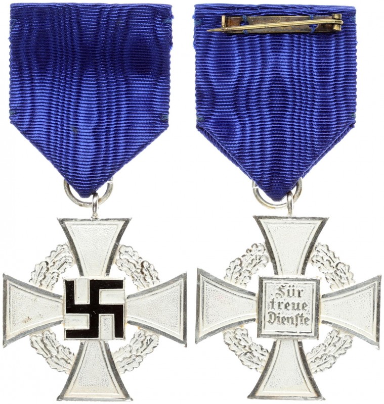 Germany Cross Medal (1938) For 25 years of civil service 3nd class in a box. The...