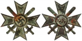 Germany Third Reich Medal 1939. Nazi World War II; War Merit Cross with two swords. Iron. Weight approx: 24.27 g. Diameter: 48 mm.