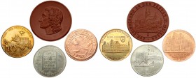 Germany Medal Meissen & Berlin & Rostock & Stralsund City (1987-1990). Porcelain(brown); Iron; Bronze; Copper. Weight approx: 112.75 g. Diameter: 40-5...