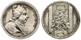 Vatican Medal (1758) Benedictus XIV (1740-1758). Prospero Lambertini. Medal A. III. D / BENED XIV PONT MAX A. III. Bust on the right with camauro; moz...