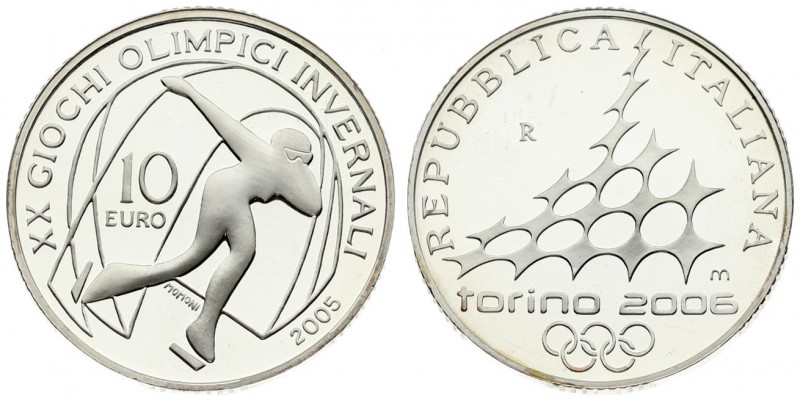 Italy 10 Euro 2005 R 2006 Olympic Winter Games - Speed skating. Averse: XX Winte...