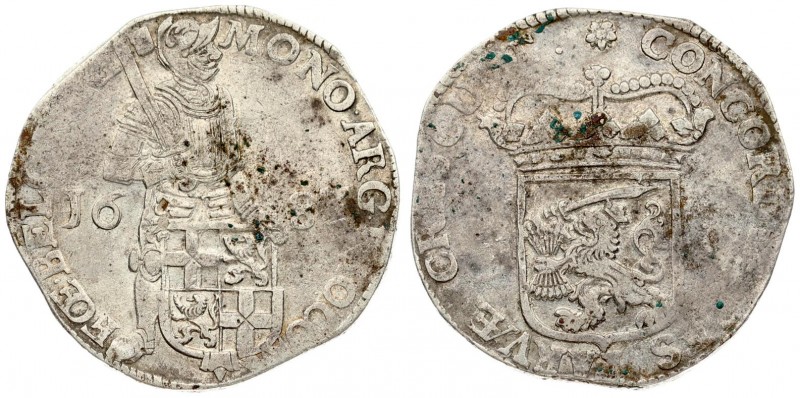 Netherlands UTRECHT 1 Silver Ducat 1683 Averse: Standing armored Knight with cro...