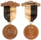 USA Medal 1904 Grand Commandery Colorado. This Knights Templar Bronze Medal is comprised of the Medal. Black & White Ribbon with Top Bar & repaired Br...