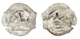 Lithuania 1 Denar (1430) Vilnius. Vytautas (1392-1430). Averse: Gediminas columns. Reverse: Spearhead with a cross on the right. Silver. Huletski-Lit ...