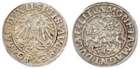 Lithuania 1/2 Grosz 1547 Vilnius. Sigismund II Augustus (1545-1572) - Lithuanian coins 1547 Vilnius; endings of inscriptions LI / LITVA; variant with ...