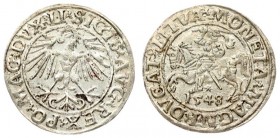 Lithuania 1/2 Grosz 1548 Vilnius. Sigismund II Augustus (1545-1572) - Lithuanian coins 1548 Vilnius; endings of inscriptions LI / LITVA; variant with ...