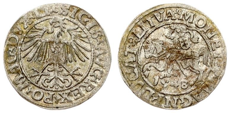 Lithuania 1/2 Grosz 1548 Vilnius. Sigismund II Augustus (1545-1572) - Lithuanian...