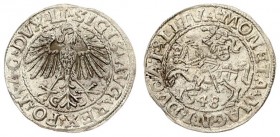 Lithuania 1/2 Grosz 1548 Vilnius. Sigismund II Augustus (1545-1572) - Lithuanian coins 1548 Vilnius; legend endings LI / LITVA; variety with Roman num...