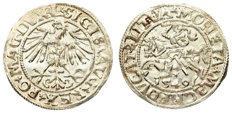 Lithuania 1/2 Grosz 1549 Vilnius. Sigismund II Augustus (1545-1572) - Lithuanian...