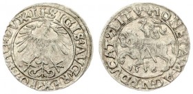 Lithuania 1/2 Grosz 1556 Vilnius. Sigismund II Augustus (1545-1572) - Lithuanian coins 1556 Vilnius; endings of LI / LITV inscriptions. Silver. Cesnul...