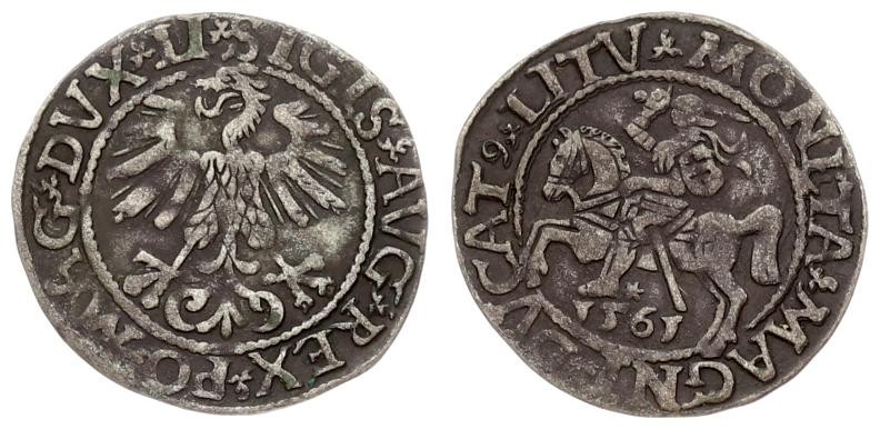 Lithuania 1/2 Grosz 1561 Vilnius. Sigismund II Augustus (1545-1572) - Lithuanian...