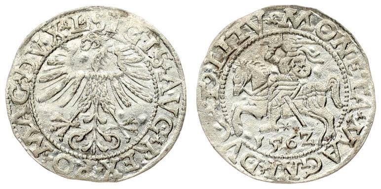 Lithuania 1/2 Grosz 1562 Vilnius. Sigismund II Augustus (1545-1572) - Lithuanian...