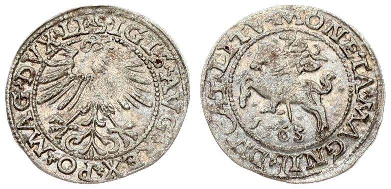 Lithuania 1/2 Grosz 1563 Vilnius. Sigismund II Augustus (1545-1572) - Lithuanian...