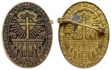 Lithuania Badge 1935 II Vilkaviskis Diocese Eucharistic Congress Marijampole sign. Brass. Weight approx: 2.44 g. Diameter: 26x20 mm