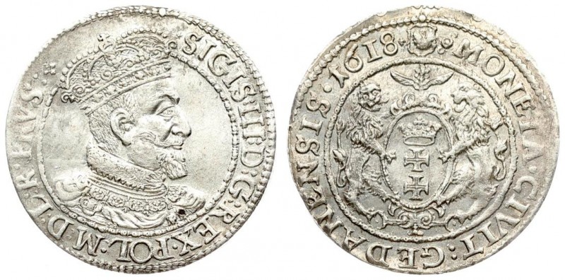 Poland 1 Ort Gdansk 1618 Sigismund III Vasa (1587-1632). City of Gdansk ort 1618...